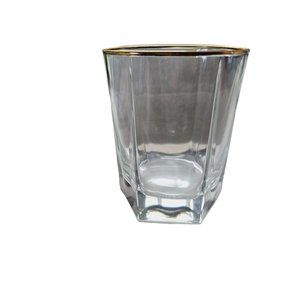 Vintage Givenchy Whiskey‎ Low Ball Gold Trim Glasses Set of 4 New